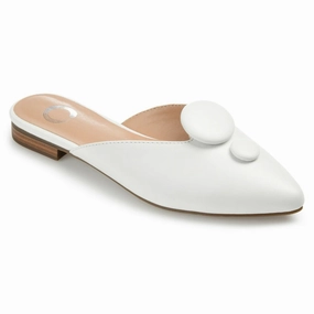 Harbor Dock Journee Collection Mallorie Flat Womens  White Leather Pointed Toe ZPO3922