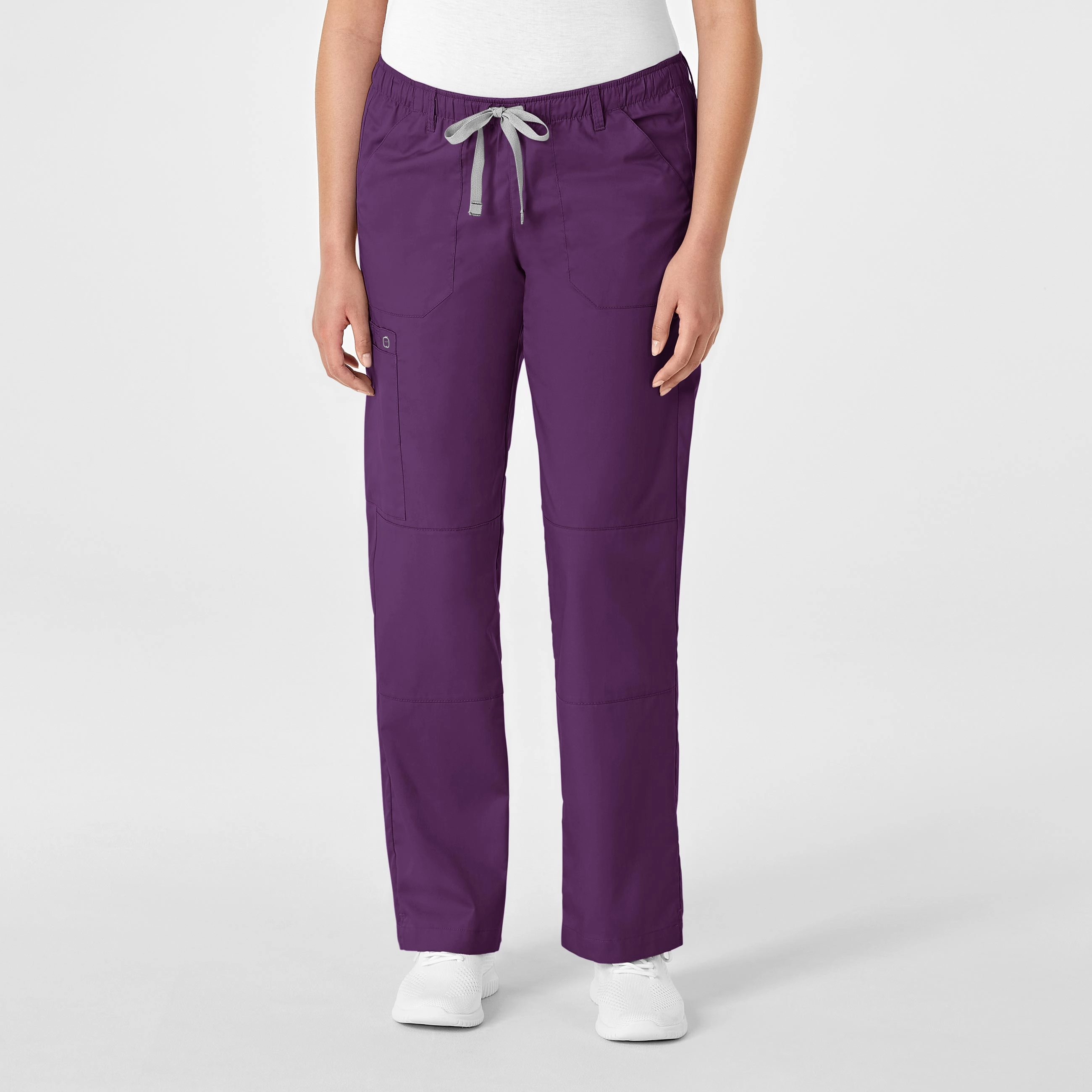 Sophisticated Look Bootcut shape WonderWORK Women's Straight Leg Cargo Scrub Pant - Eggplant