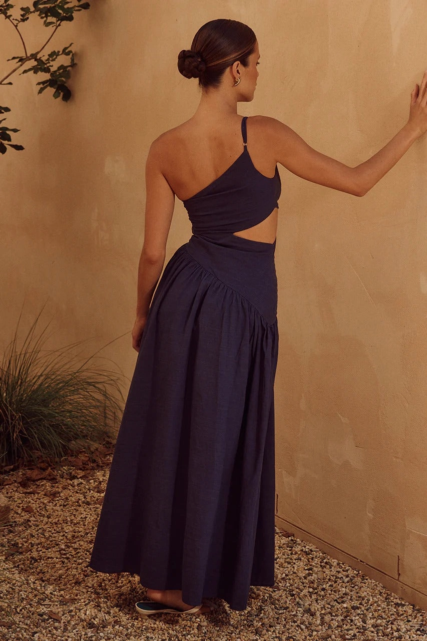 Smart Vibe Flattering Layer Incanta Maxi Dress - Navy