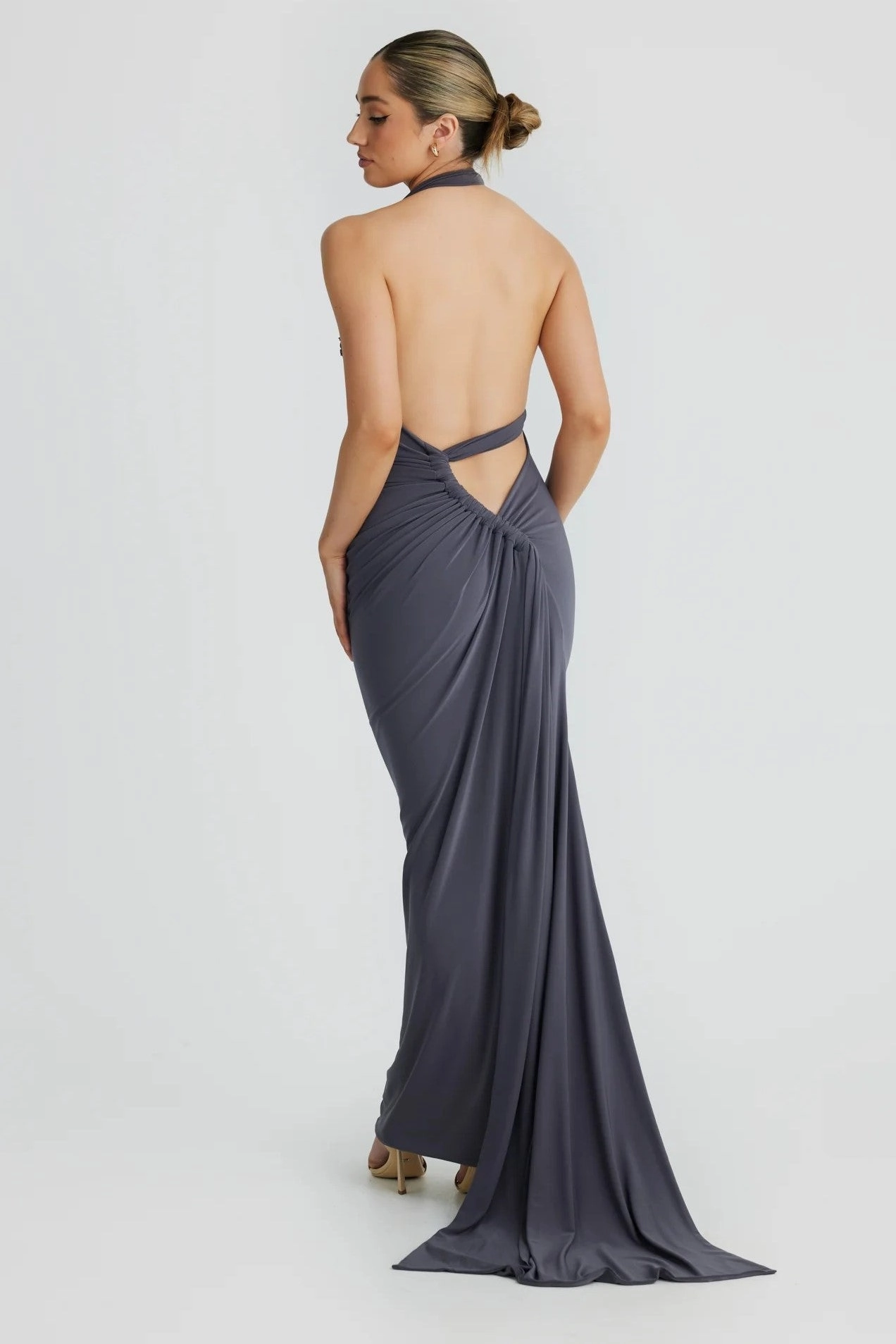 Vacation Outfit Ivana Multi-Way Gown - Slate Grey