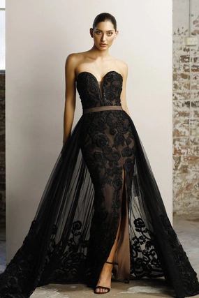 Jadore JX1067 Overlay Skirt - Black Designer-Label Soft Colorway