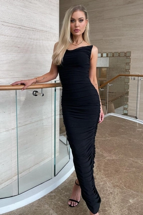 Weekend Casual Halter neck Kaia Dress - Black