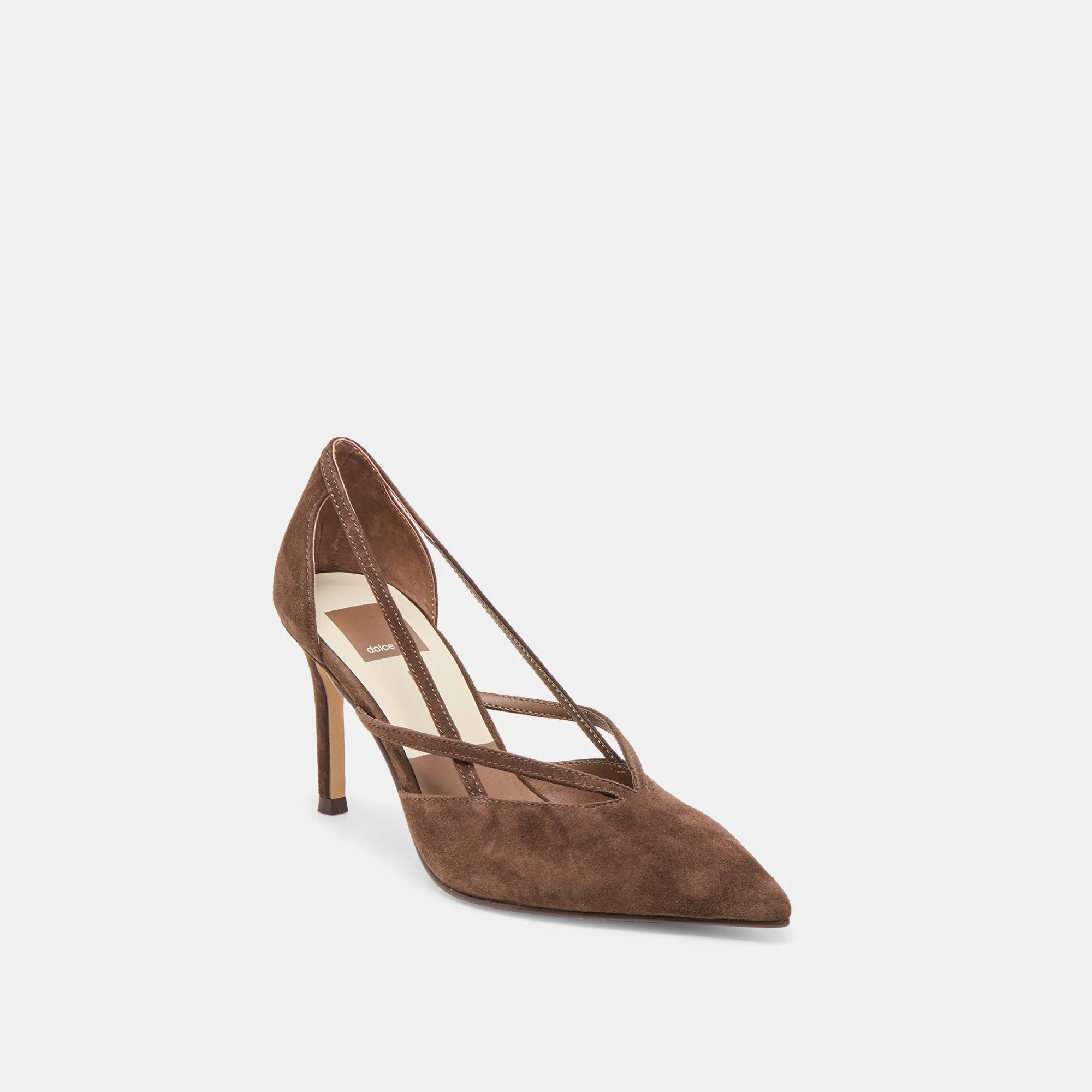 Leather Insole KAINE HEELS DK BROWN SUEDE