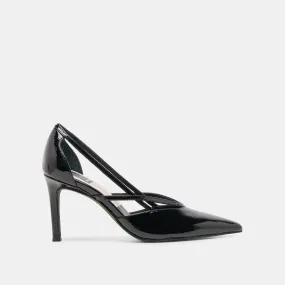 Wear resistant Effortless Style KAINE HEELS MIDNIGHT CRINKLE PATENT LEATHER