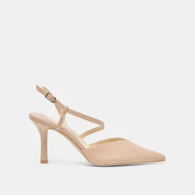 KAMRA HEELS BEIGE LEATHER Comfortable Wedding Shoes