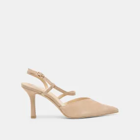 KAMRA HEELS CAMEL SUEDE Fashionable Shoes