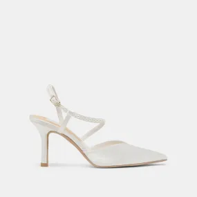 Trendy Mood KAMRA PEARL HEELS TRUE WHITE SATIN