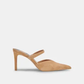 KANIKA HEELS TAN SUEDE Formal Office Shoes