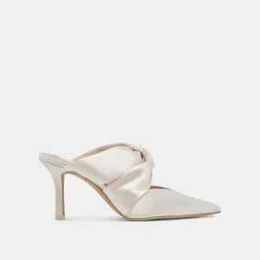 KELSY HEELS CREME SATIN Slip On Design