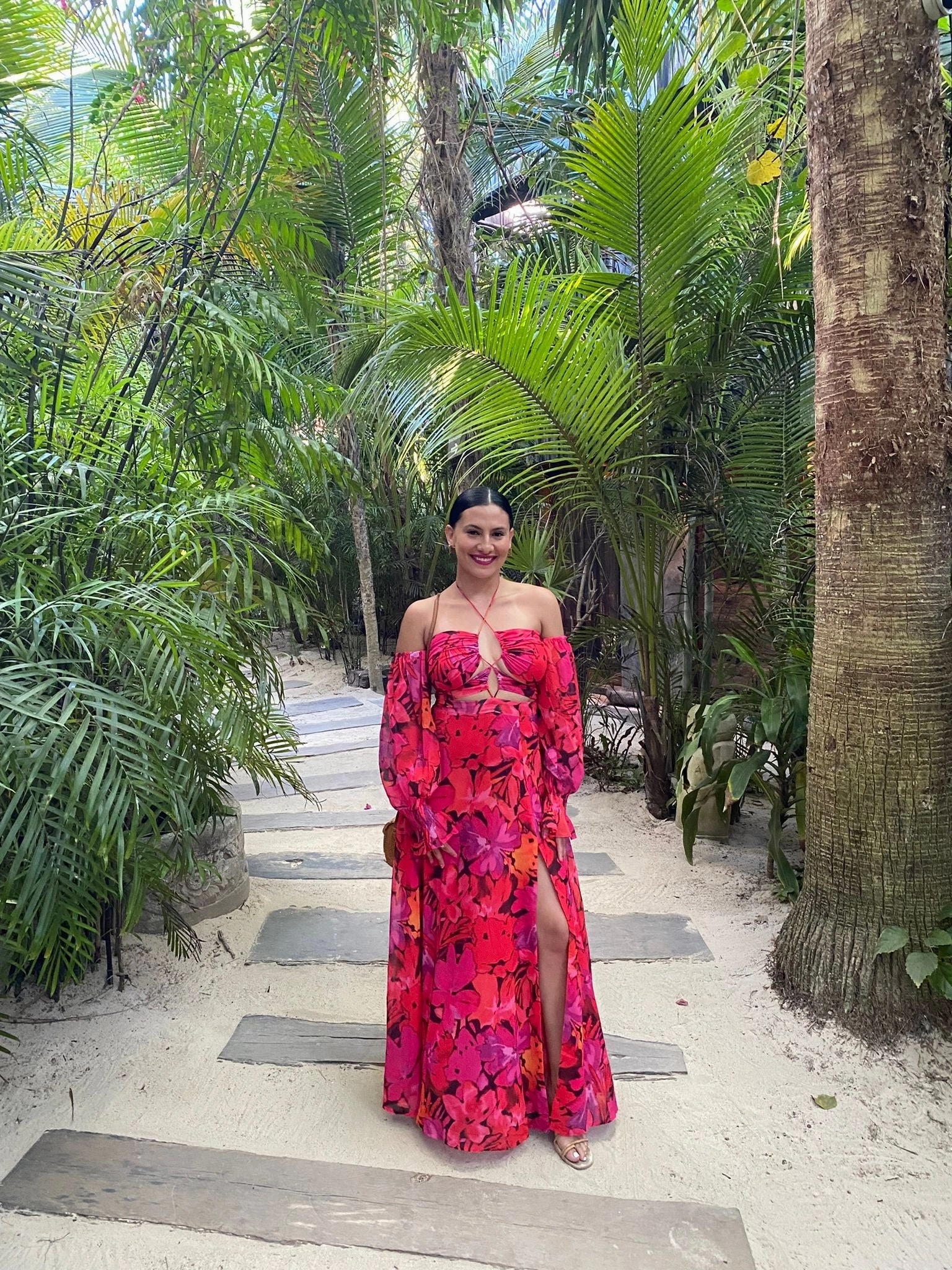 Polished Look Kharma Maxi Dress - Orange Floral