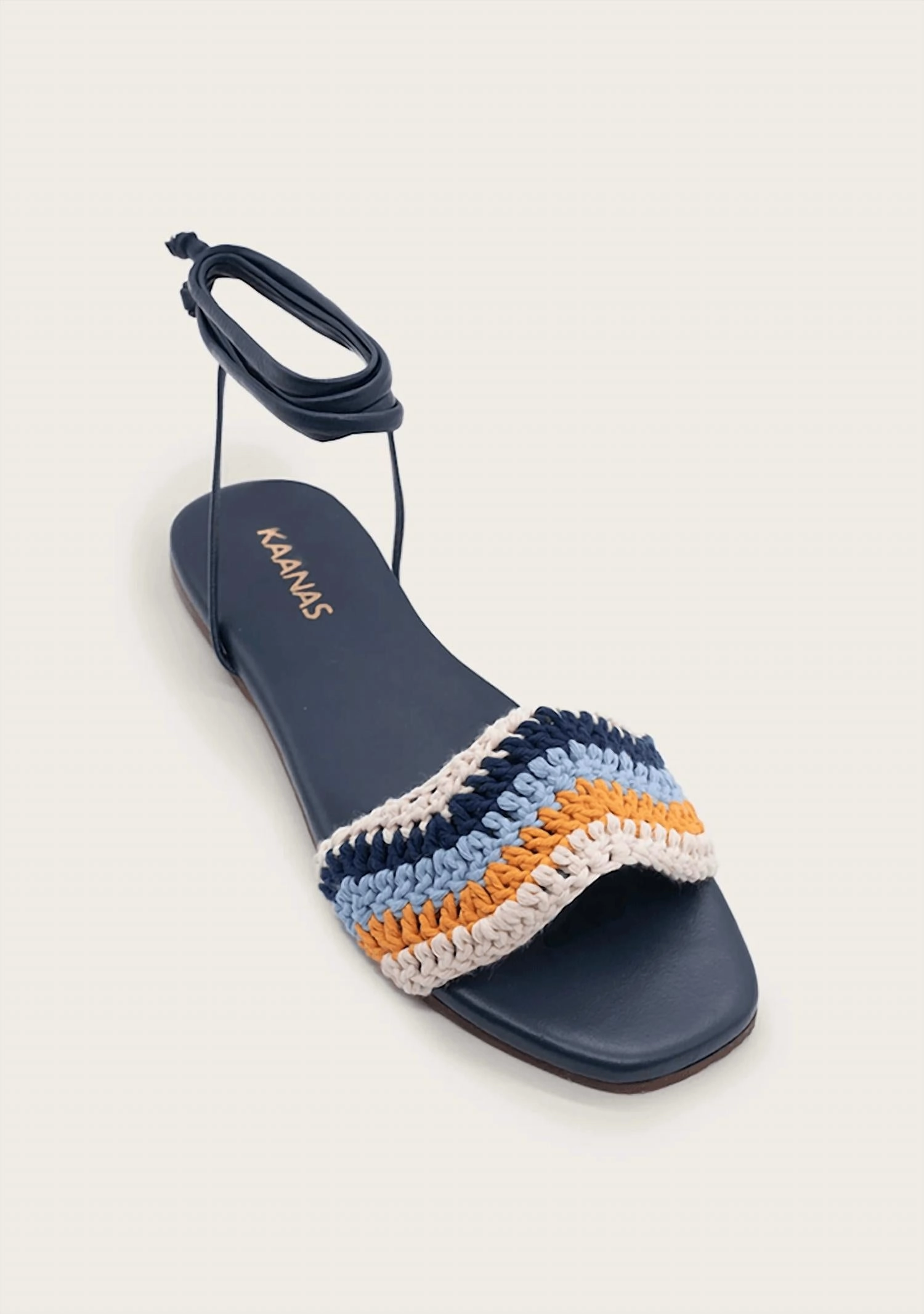 Lantana Crochet Flats In Navy Quick-Dry Material