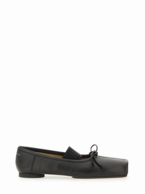 Leather Ballerina Flats With Square Toe Forest trail Effortless Walking Shoes