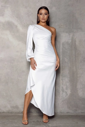 Leon Dress - White Winter Wrap