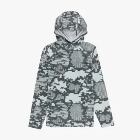 Cozy Waist Youth Tactical Camo Hooded LS Performance Shirt