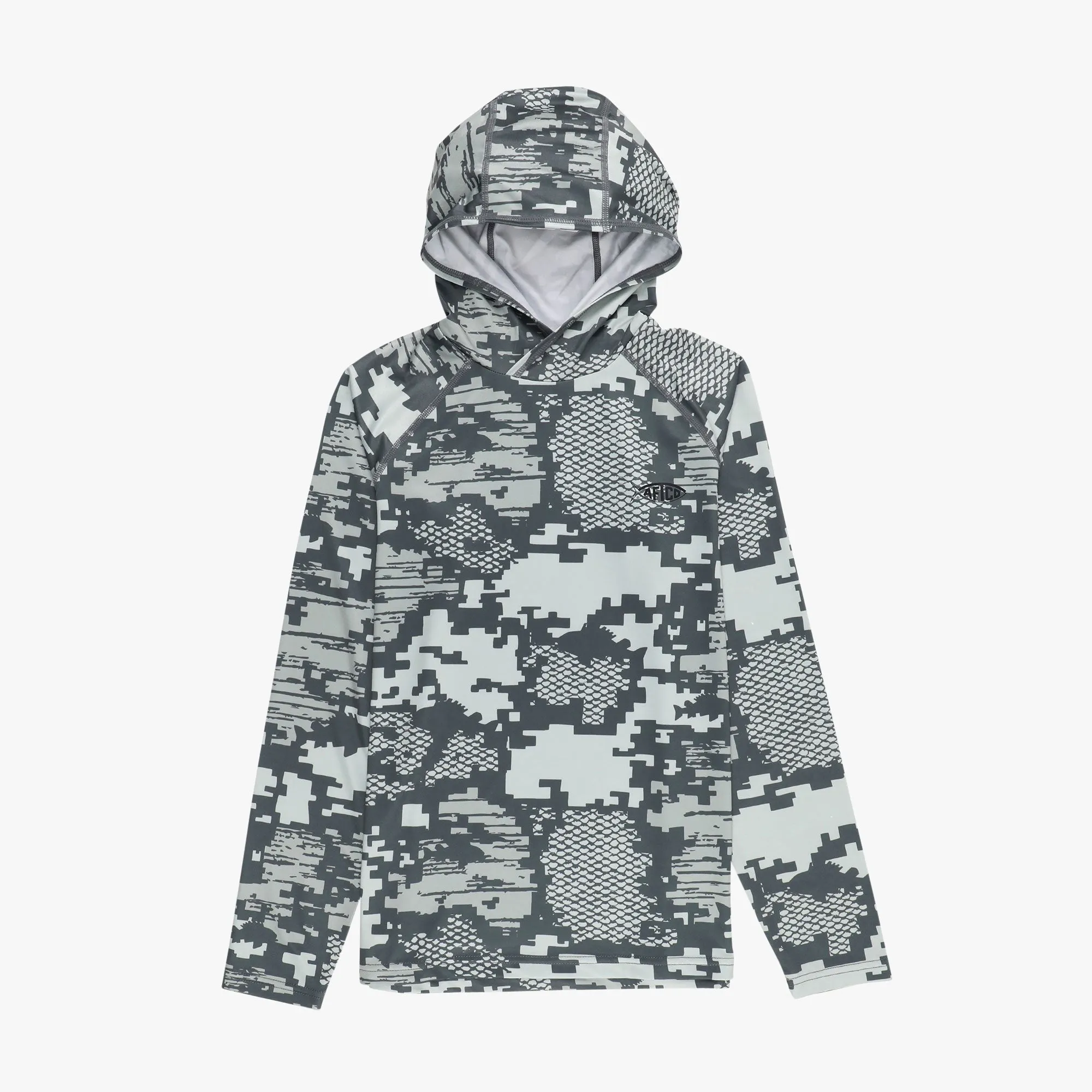 Quick Layer Youth Tactical Camo Hooded LS Performance Shirt