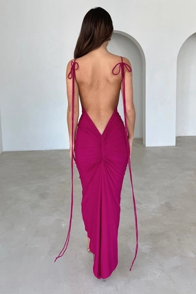 Work Fit Wave Soft Azari Midi Dress - Deep Berry