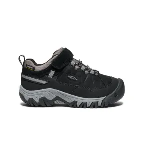 Little Kids' Targhee IV Waterproof Hiking Shoe  |  Black/Steel Grey Sport Inspired Lace Design