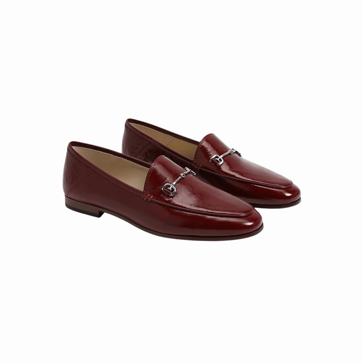 Foot-Friendly Shoes Versatile Footwear Style Loraine Bit Leather Loafer In Cabernet Red