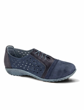 Daily Glow Women's Lalo Sneaker In Navy Velvet Nubuck/ink Lthr/tin Gray Lthr
