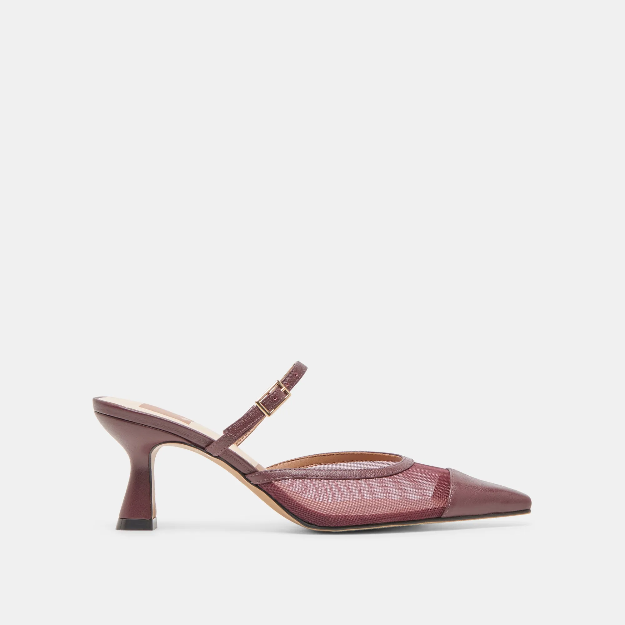 Laser cut LOYD HEELS BURGUNDY MESH