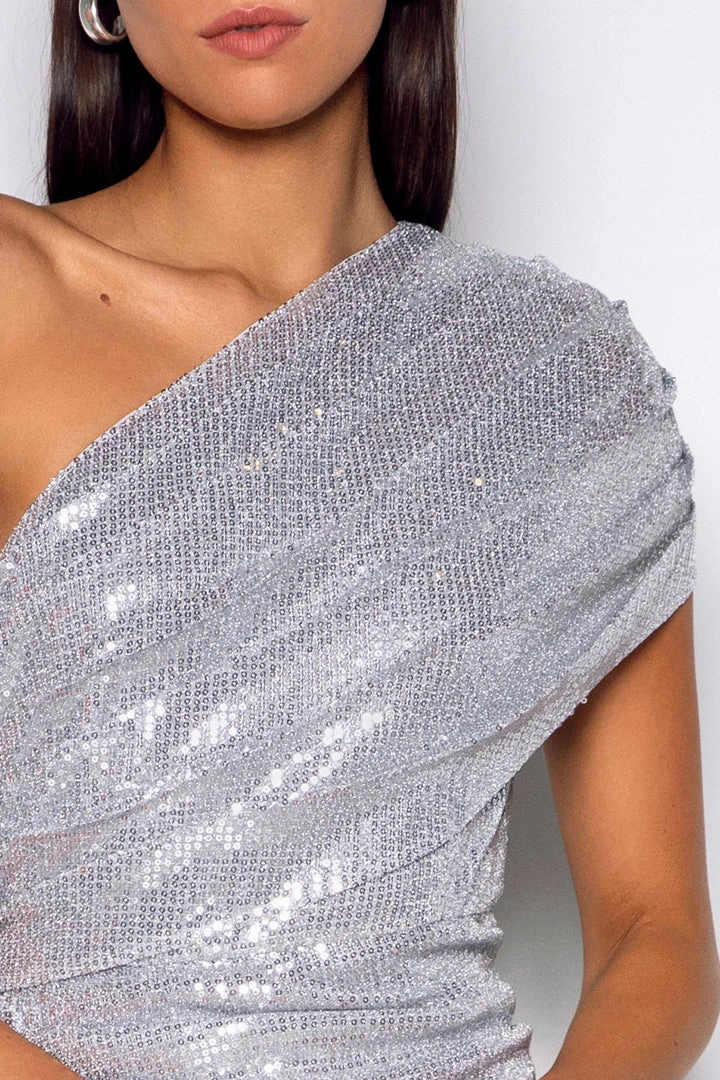 Smooth Blend Sheer Light Luna Gown - Silver