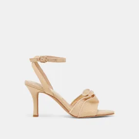 LUNETE HEELS LT NATURAL WOVEN RAFFIA Strappy Design