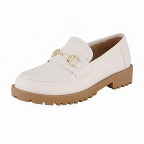 Women's Romeo Chunky Loafer In Cream Kind Walk Adjust Buckle