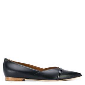 Wide fit House Shoe Malone Souliers Black Leather Colette Pointed-Toe Flats