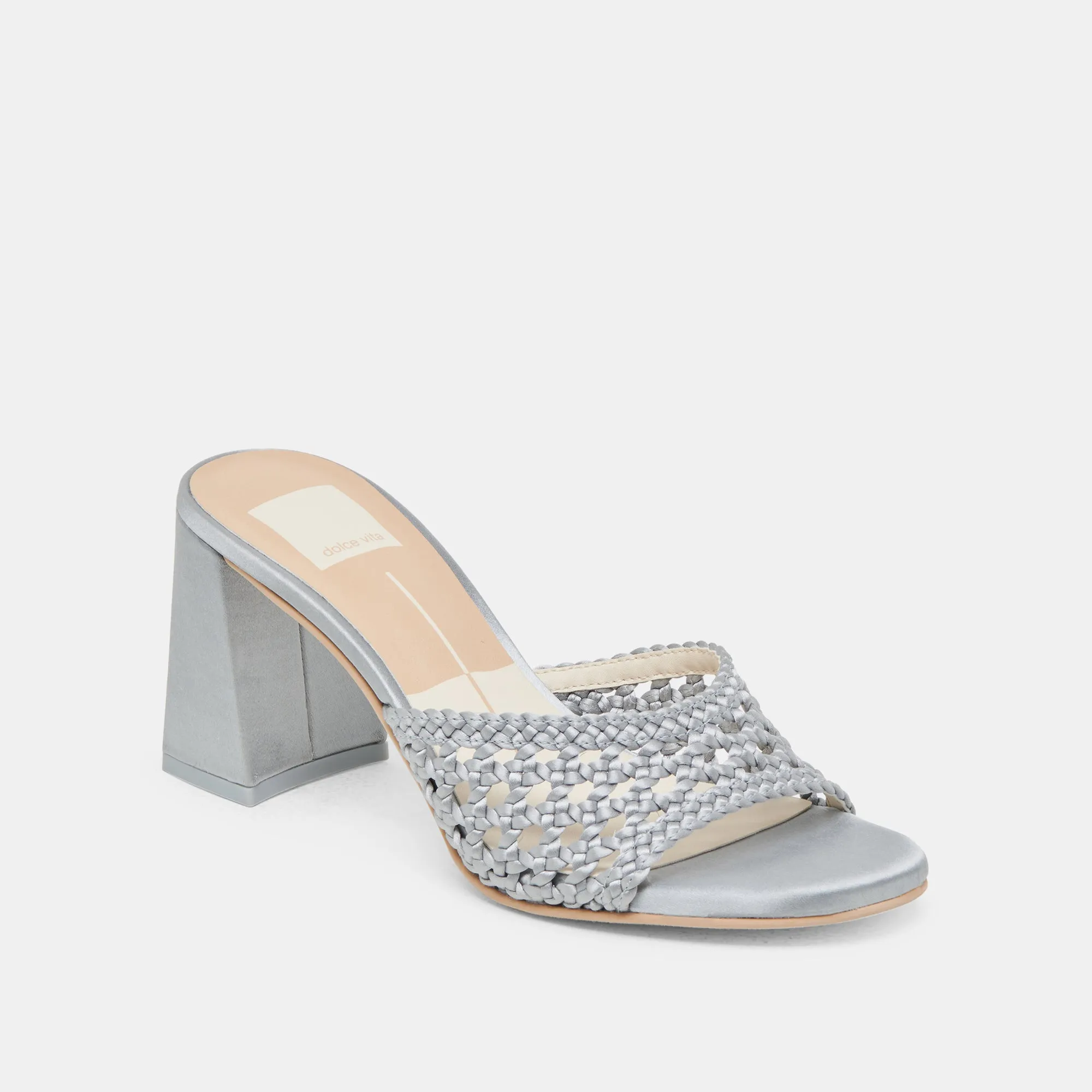 Ankle Support MARGOE HEELS LIGHT BLUE WOVEN SATIN