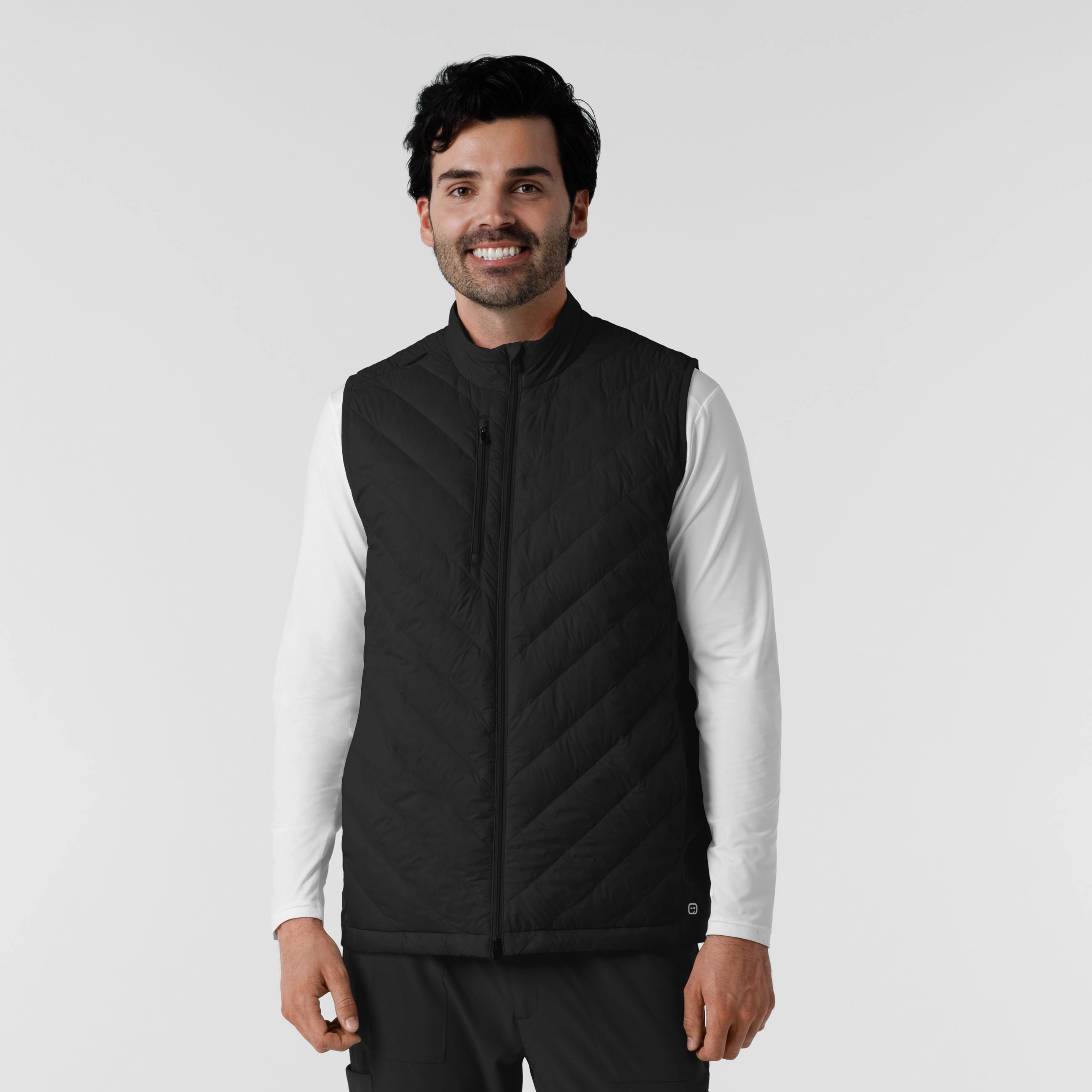Men's Quilted Scrub Vest - Black All Day Wear
