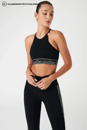 Racerback Style Fitness club attendees Melanie Bra - Black