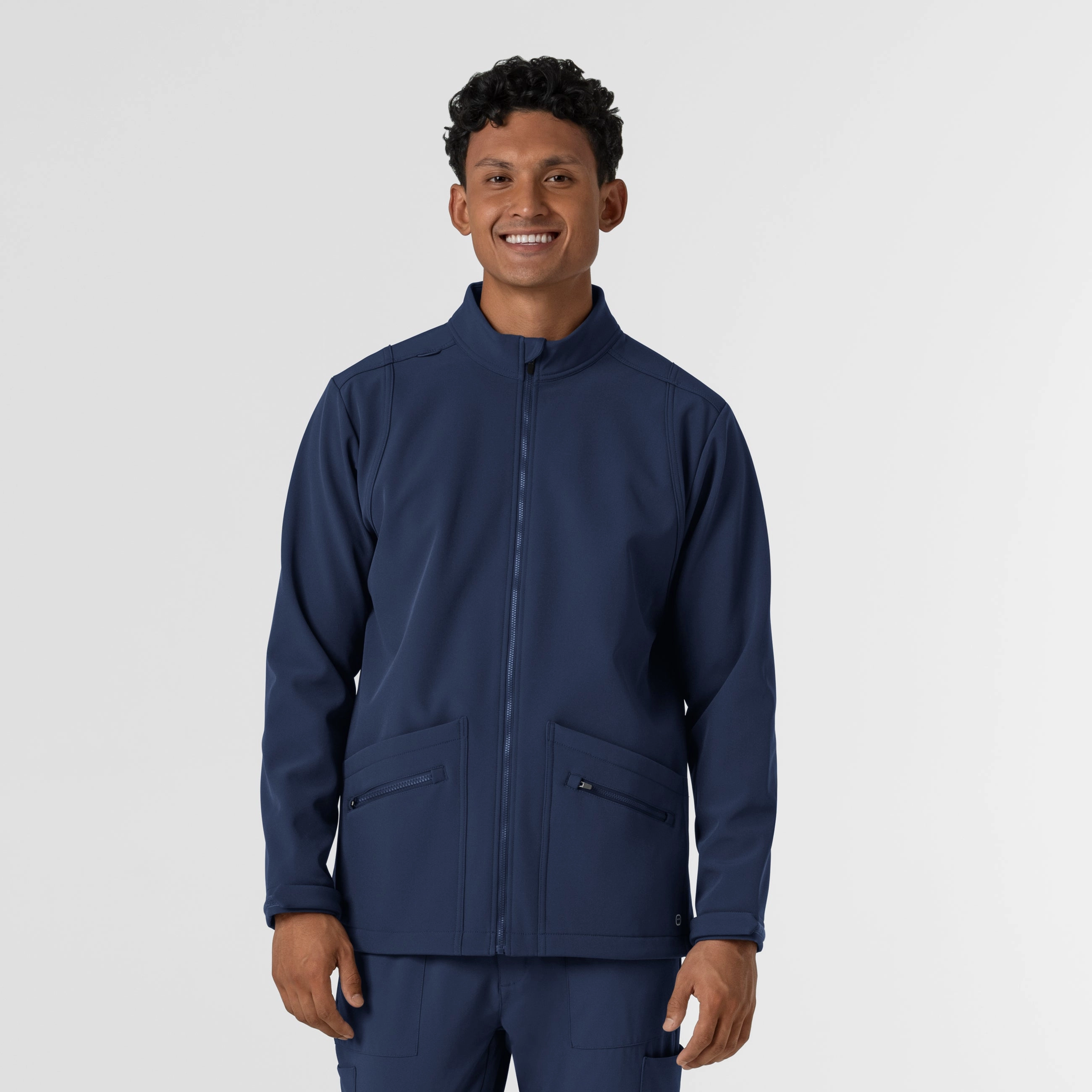 Sporty Jacket Men's Soft Shell Scrub Jacket - Navy