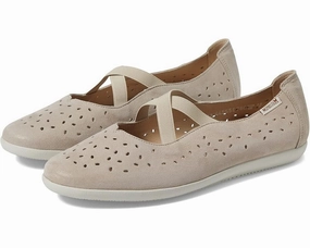 Happy Walk Study Glow Mephisto Karla Perf Flats Women's US 9.5 Taupe Leather Criss-Cross Strap ZPO3056