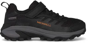 Merrell Moab Speed 2 A/C Waterproof Childrens Walking Shoes - Black Sturdy Fit Hiking