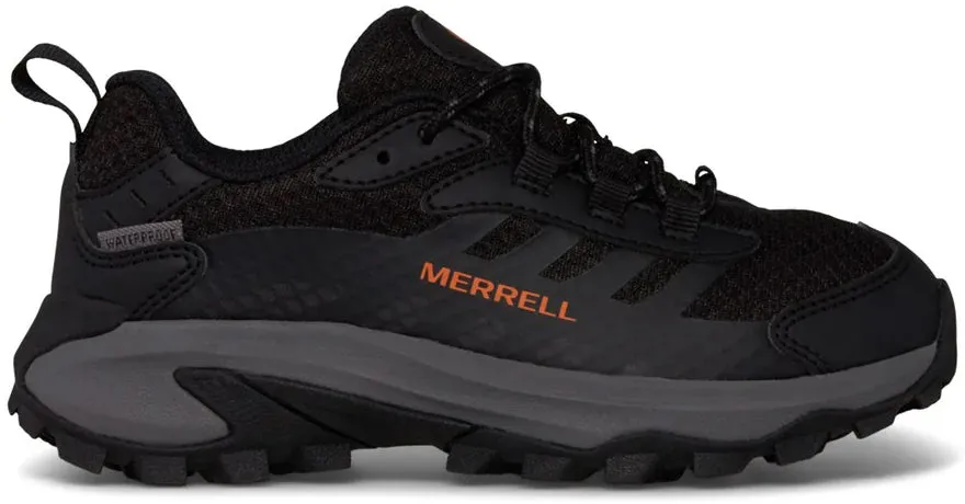 All Purpose Trekking Trip Merrell Moab Speed 2 Waterproof Childrens Walking Shoes - Black