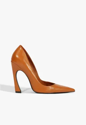 Clean Finish Lexi High Sculptural Brown Pump