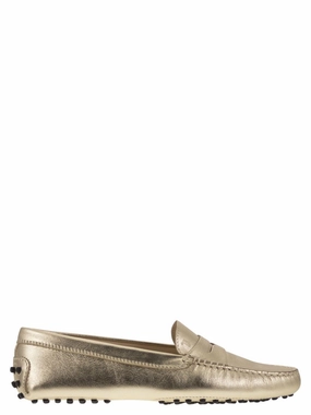 Metallic Leather Moccasin With Hand-Stitched Accents Lagoon Step Seamless Comfort
