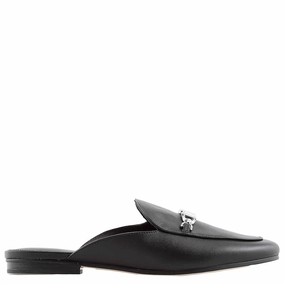 Feel Free Michael Kors Black Tiffanie Leather Flat Mules