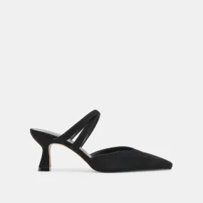 Soft Finish Iconic Style LINORE HEELS ONYX SUEDE