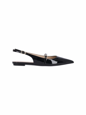 Emilia" Slingback Mules ?C Black Performance