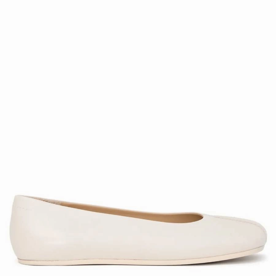 MM6 Stitch-Out Leather Ballet Flats Ice Path