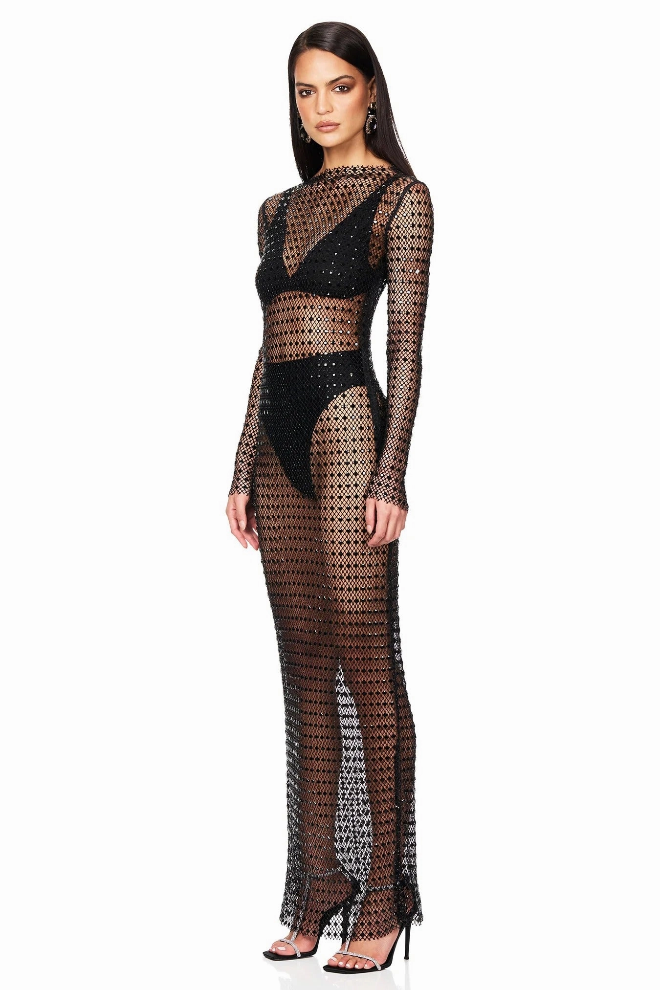 Hip-Flattering Chic beachwear dress Nookie Fame Gown - Black