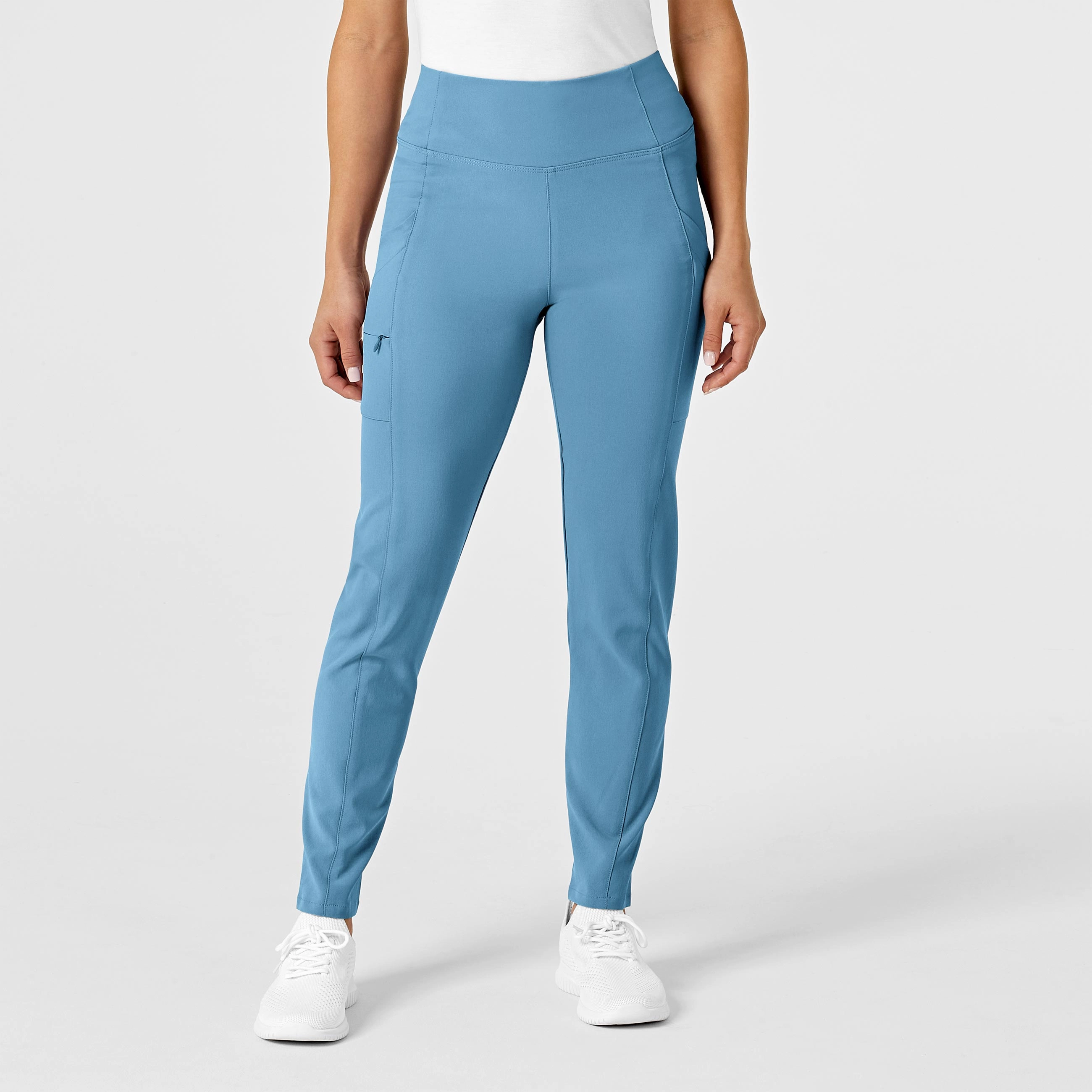RENEW Women's High Waist Power Pant - Bay Blue Versatile Waist SmoothZipper