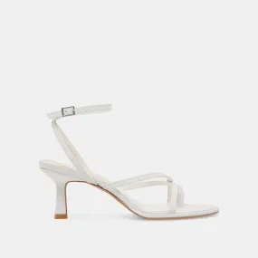 Pumps Shoes Heels for Spring MORAH WIDE HEELS TRUE WHITE LEATHER