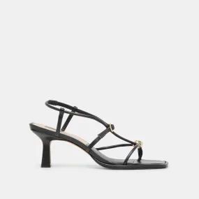 MYLEE HEELS BLACK LEATHER Cute Heels Luxe Heeled Sandals