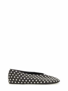Nappa Ballerina Flats With Metallic Studs Camp Glow Business Casual Shoes