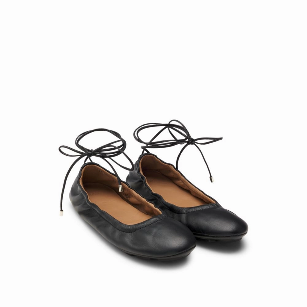 Nappa-leather ballerina pumps with Double B monogram Washable Easy Slip