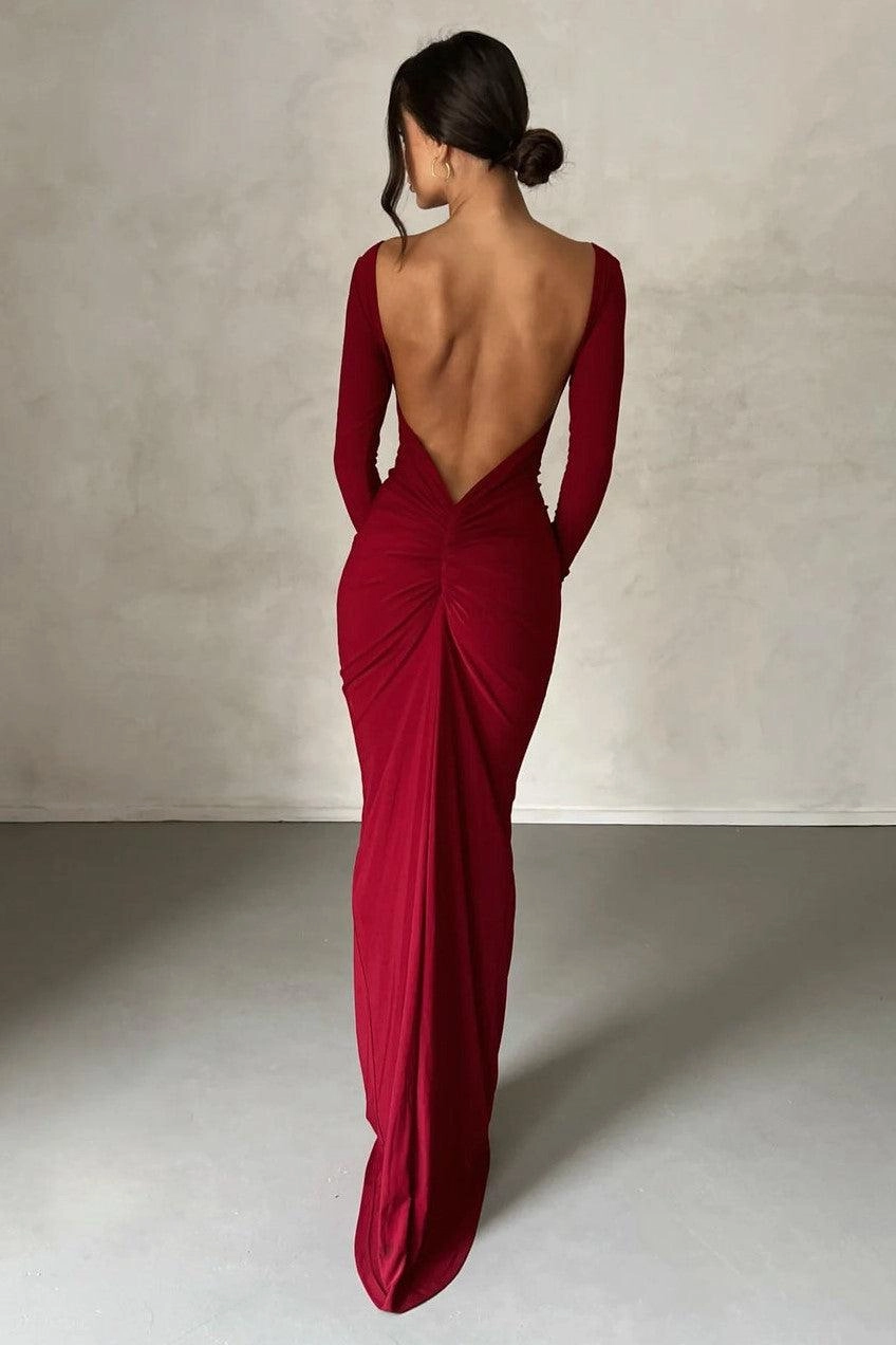 Work Fit Natalia Gown - Wine (PREORDER)