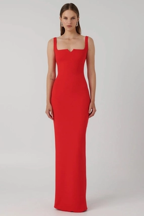 Trend Smart Perfect Waistband Natalya Gown - Cherry Red