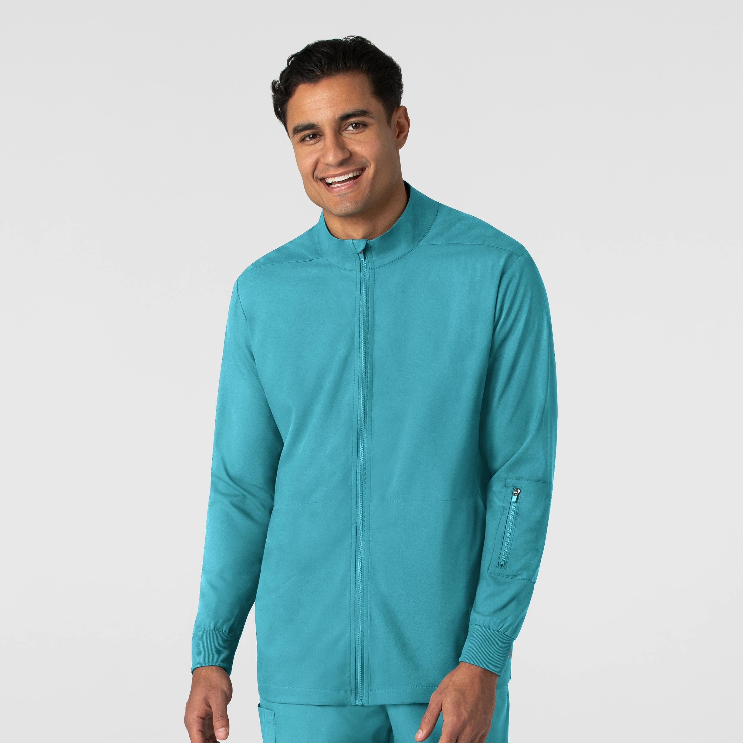 Boundless Men's Warm Up Scrub Jacket - Teal Base Warmth ski holiday